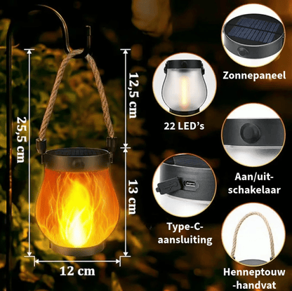 Candela – Kabellose Solar-Tischlampe mit Kerzenlicht-Effekt