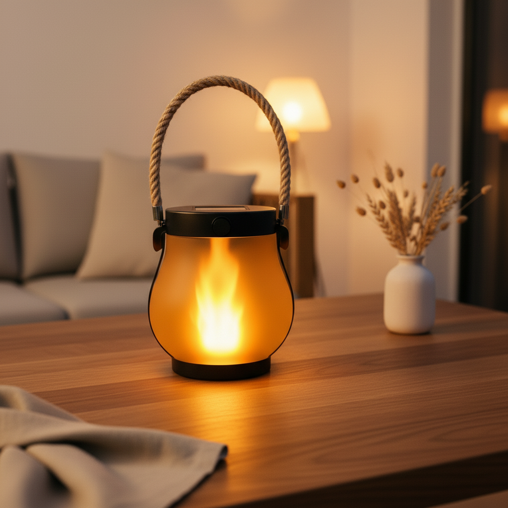 Candela – Kabellose Solar-Tischlampe mit Kerzenlicht-Effekt