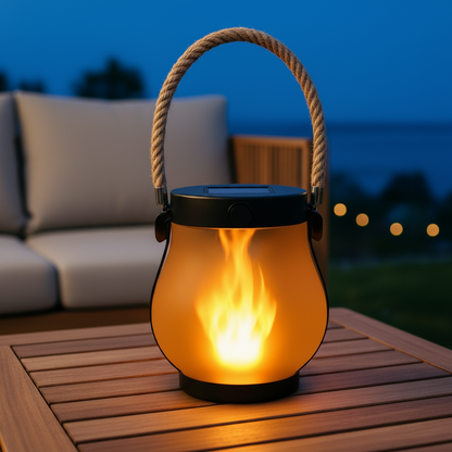 Candela – Kabellose Solar-Tischlampe mit Kerzenlicht-Effekt