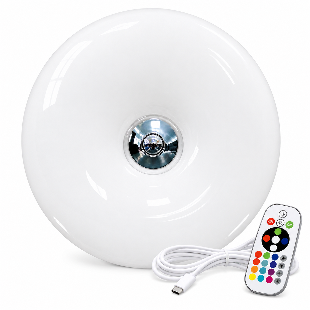 Dulce Donut-Tischlampe in Weiß mit RGB-Farbwechsel